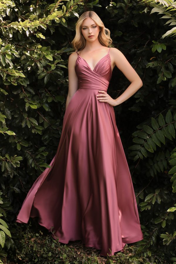 SOFT SATIN A-LINE SWEATHEART NECKLINE WITH SLIT - Image 5