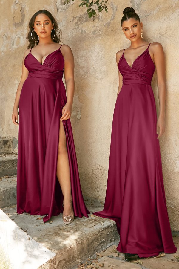 SOFT SATIN A-LINE SWEATHEART NECKLINE WITH SLIT - Image 8