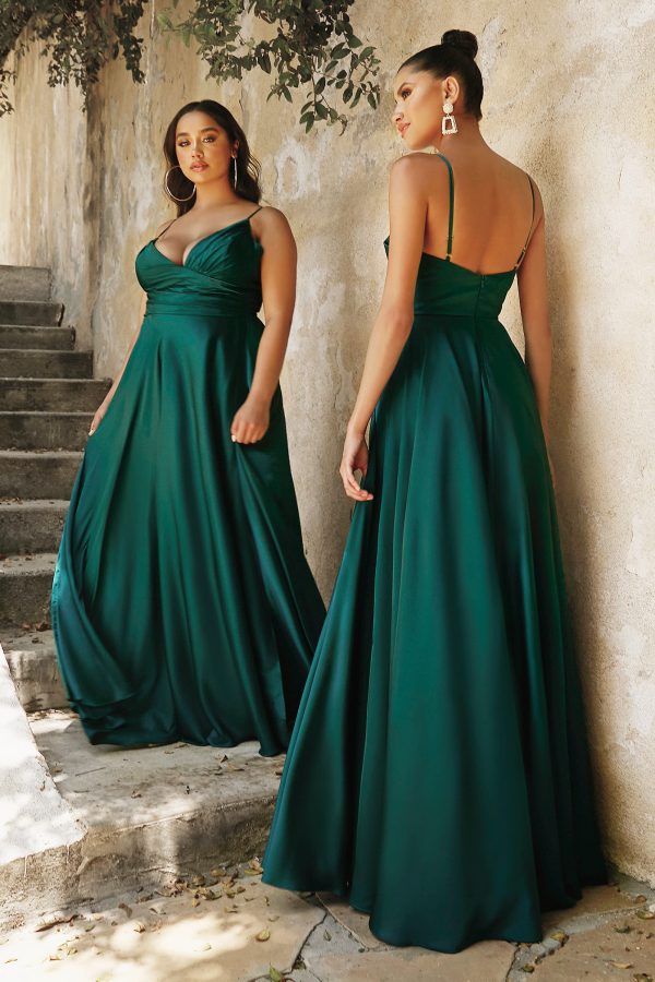 SOFT SATIN A-LINE SWEATHEART NECKLINE WITH SLIT - Image 7