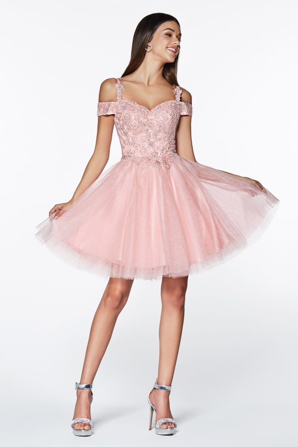 OFF THE SHOULDER LACE COCKTAIL DRESS - Image 6
