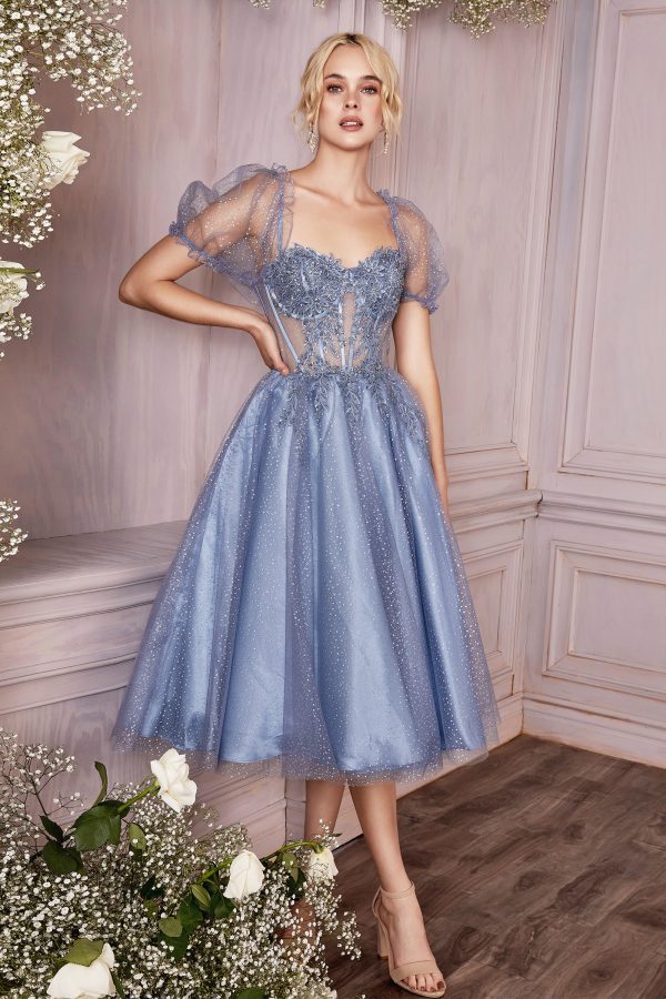 TEA LENGTH LAYERED TULLE DRESS - Image 4
