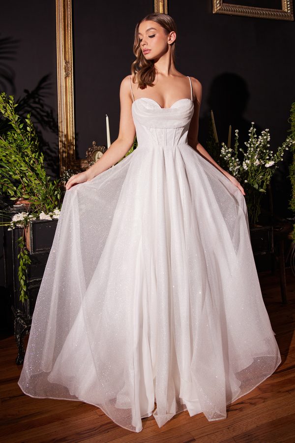 GLITTER FLOCKED BRIDAL BALL GOWN - Image 2