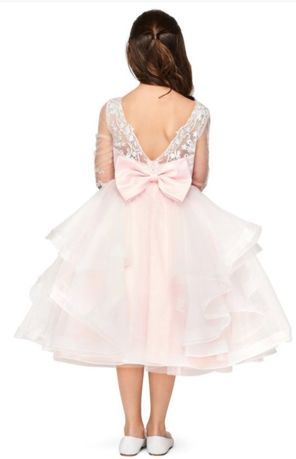 RHINESTONE BEADED LACE SLEEVED DRESS - Image 2