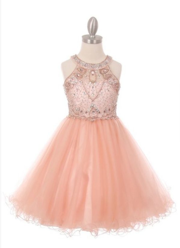 SHORT DRESS WITH PLEATED SKIRT RHINESTONE BEADED BODICE - Image 2