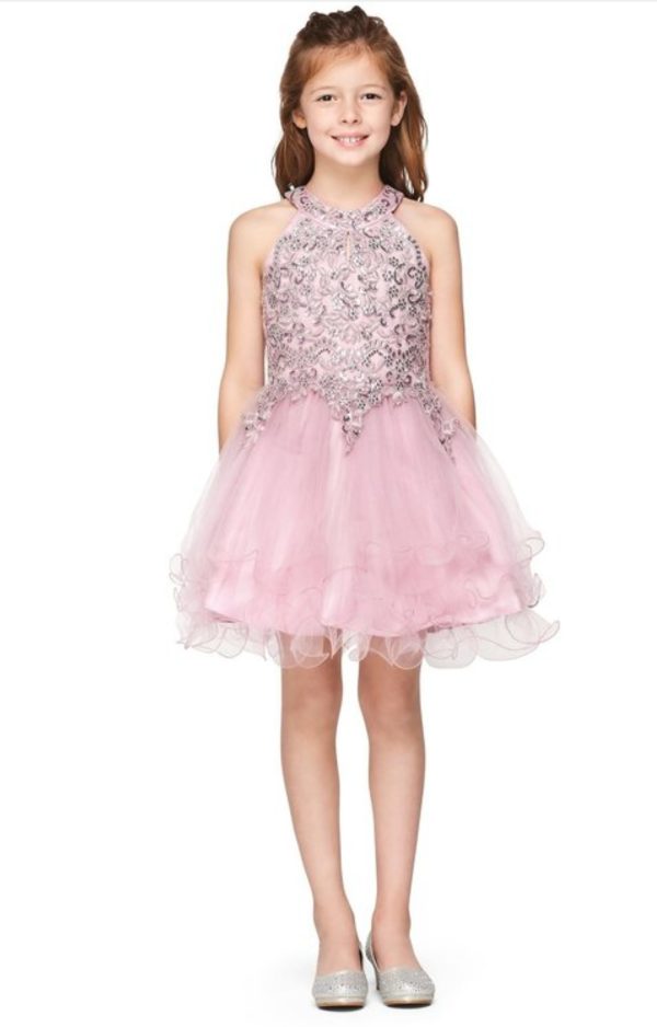 DAZZLING HALTER NECK PARTY DRESS WITH TULLE SKIRT - Image 2