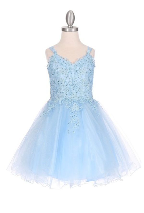 RHINESTONE EMBROIDERED APPLIQUE TULLE DRESS - Image 2