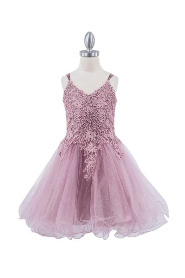 RHINESTONE EMBROIDERED APPLIQUE TULLE DRESS - Image 4