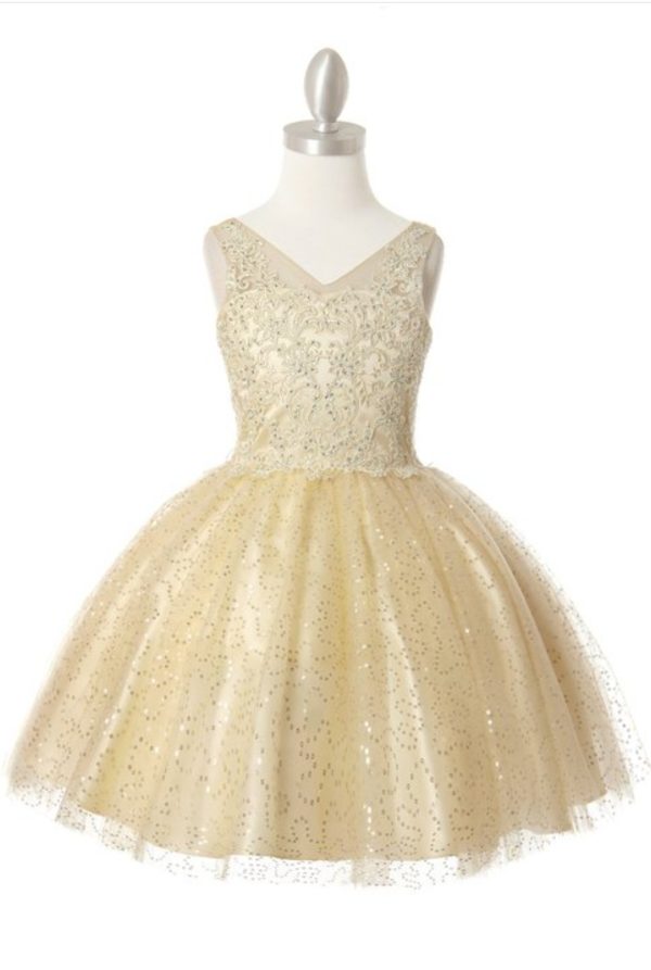 V NECK BEADED NECKLINE WITH TULLE SKIRT - Image 4
