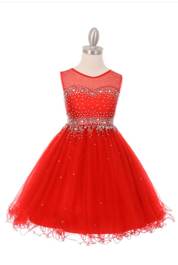 ILLUSION SPARKLE DRESS DECORATED IN RHINESTONE