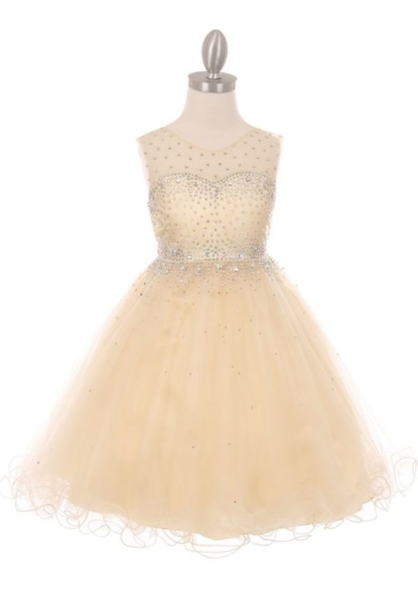 ILLUSION SPARKLE DRESS DECORATED IN RHINESTONE - Image 4