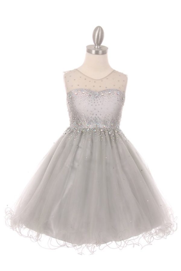 ILLUSION SPARKLE DRESS DECORATED IN RHINESTONE - Image 3