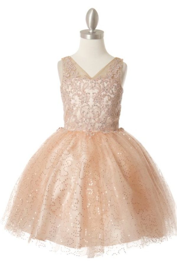 V NECK BEADED NECKLINE WITH TULLE SKIRT - Image 5