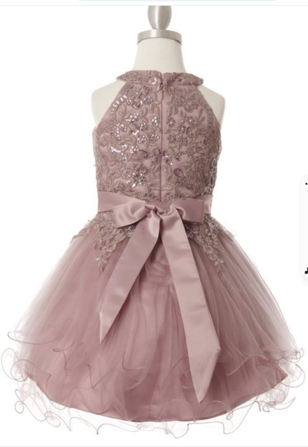 DAZZLING HALTER NECK PARTY DRESS WITH TULLE SKIRT - Image 7