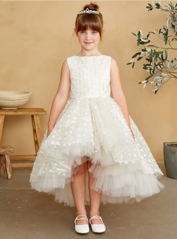 Lovely 3D Flower, Bead, and Sequin Overlay Bodice and Skirt - Image 2