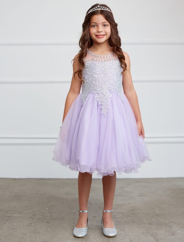 Illusion neckline with corded lace applique and rhinestones - Image 4