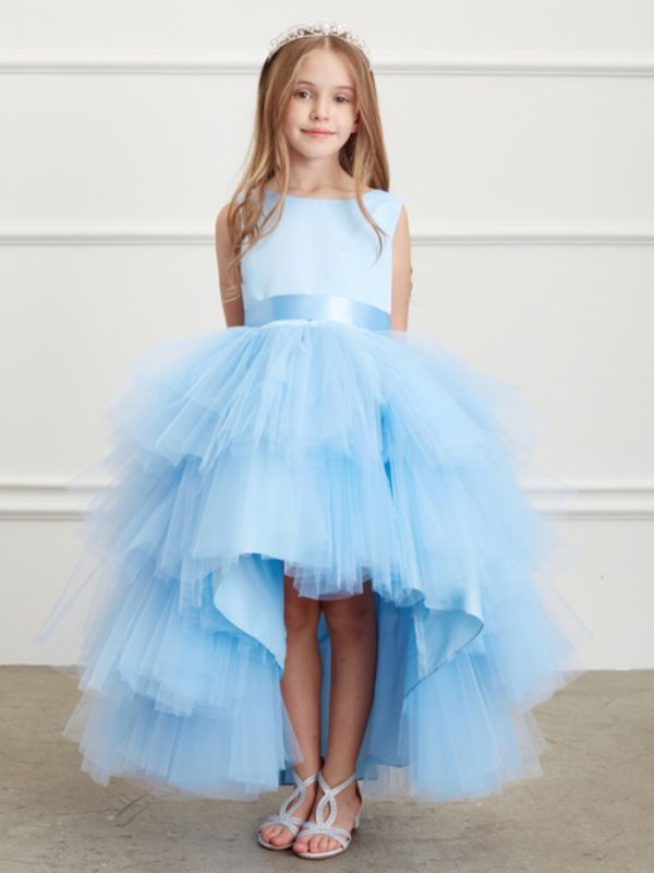 Satin bodice with a removable satin ribbon sash