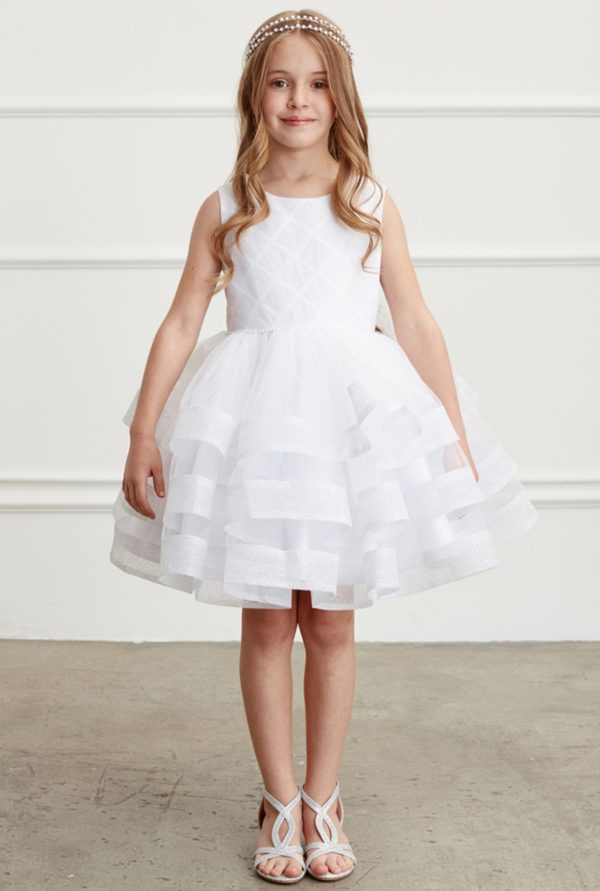 Short dress with a waffle pattern Glitter Bodice - Image 3