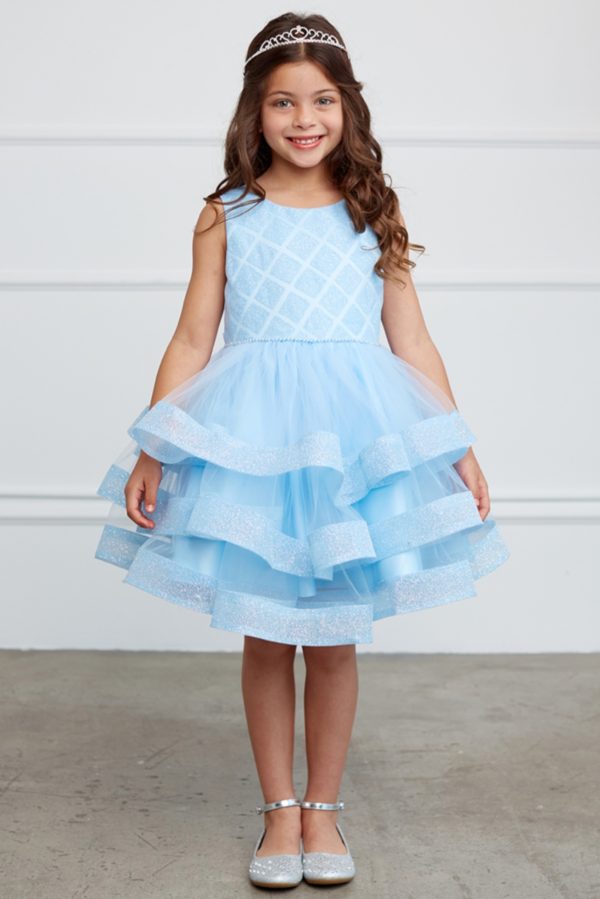 Short dress with a waffle pattern Glitter Bodice - Image 2