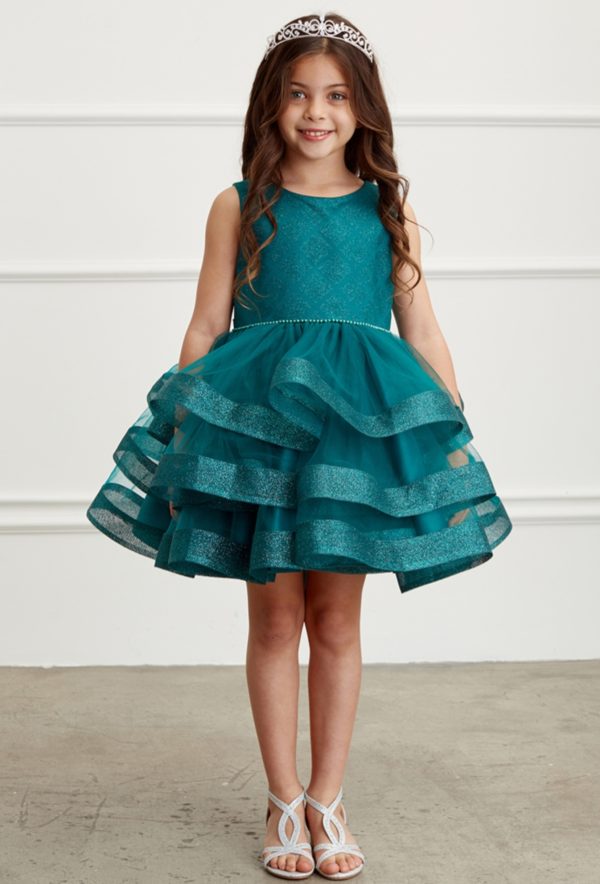 Short dress with a waffle pattern Glitter Bodice