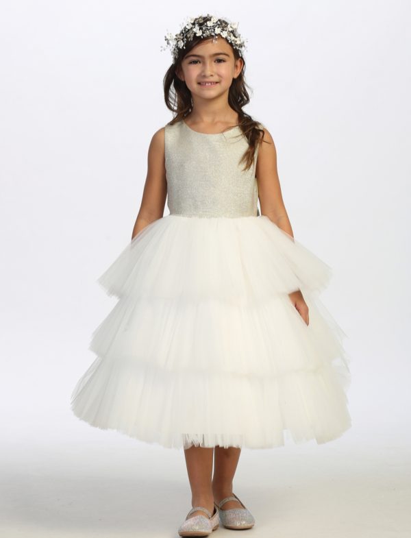 Metallic Glitter Bodice Dress - Image 4