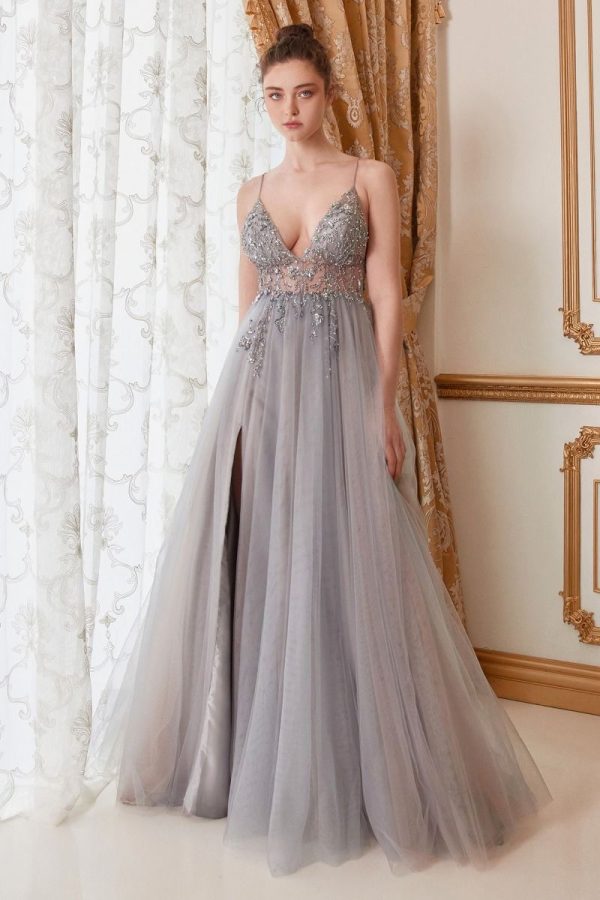 OPHELIA BEAD STRAP TULLE GOWN - Image 3