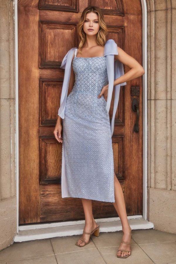 EMBELLISHED COCKTAIL DRESS WITH TIE STRAPS - Image 3