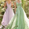 PASTEL ELYSIUM LACE V-NECK GOWN