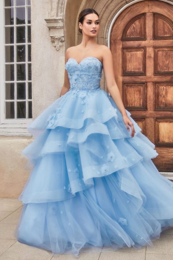 PEONY PETAL COUTURE LAYERED BALL GOWN