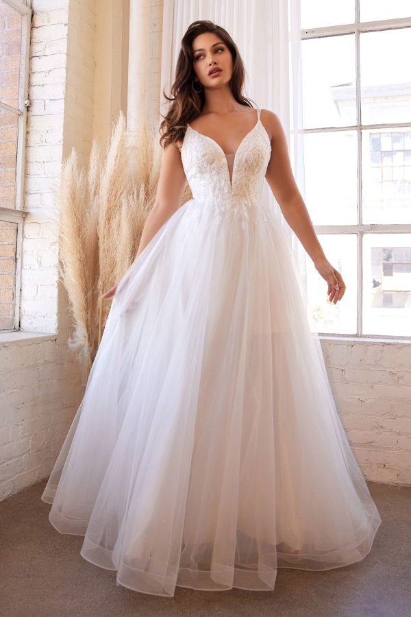 LAYERED TULLE BRIDAL GOWN