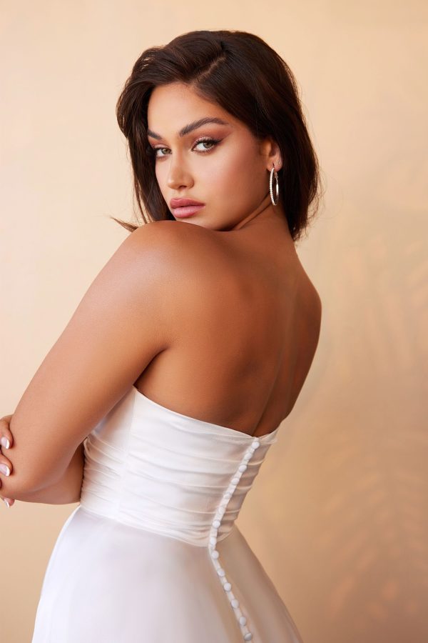 SATIN STRAPLESS BRIDAL BALL GOWN - Image 2