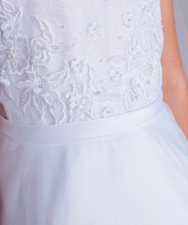 Illusion Lace Bodice with 3D Flower Applique Dress - Image 5