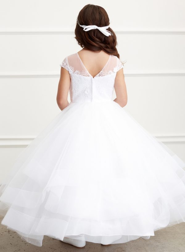 Illusion Neckline with Lace Bodice and Cap Sleeves - Image 2