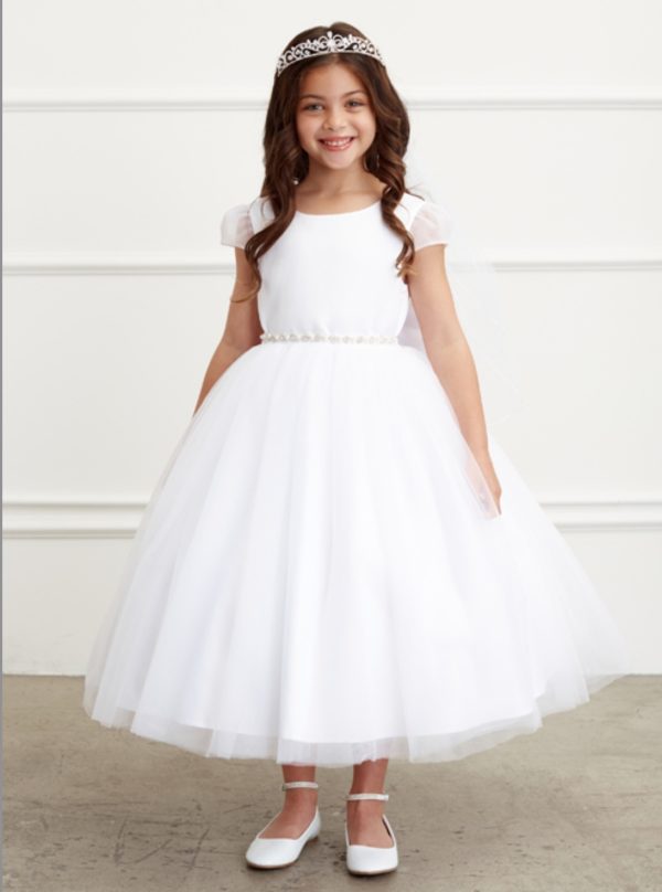 Satin Bodice with Mesh Sleeves