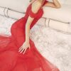 LONG FULLY MESH GOWN WITH OFF THE SHOULDER SLEEVES AND MERMAID SKIRT - Image 2