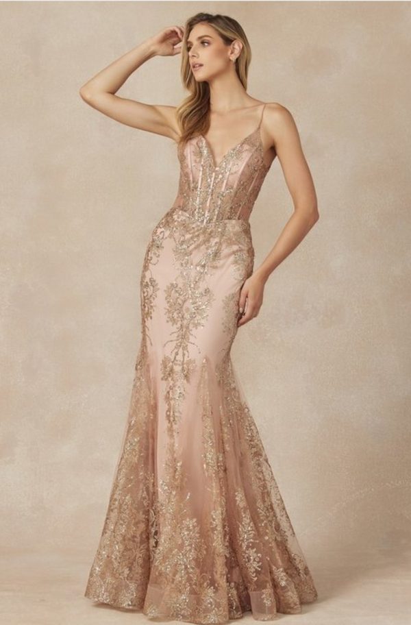 EMBROIDERED SEQUINS MERMAID EVENING PROM GOWN - Image 5