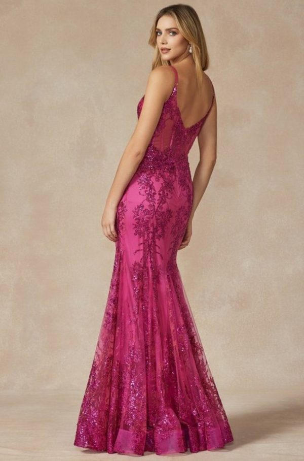 EMBROIDERED SEQUINS MERMAID EVENING PROM GOWN - Image 4