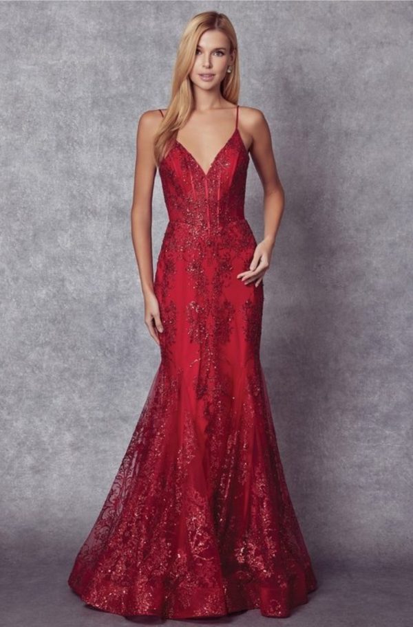 EMBROIDERED SEQUINS MERMAID EVENING PROM GOWN - Image 3