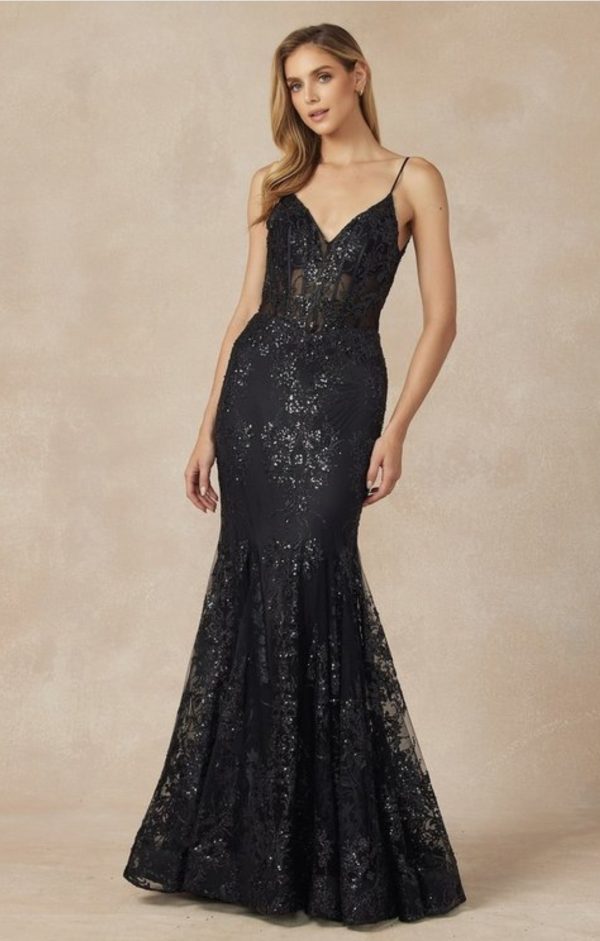 EMBROIDERED SEQUINS MERMAID EVENING PROM GOWN - Image 2