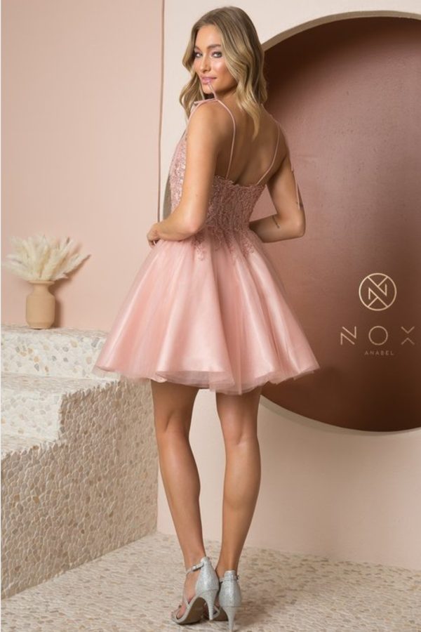 A LINE SWEETHEART BEADED BODICE WITH TIE STRAP - Image 2