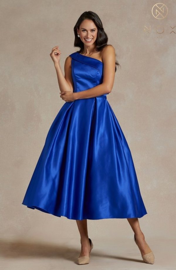 SATIN 1960'S STYLE T LENGTH DRESS - Image 6