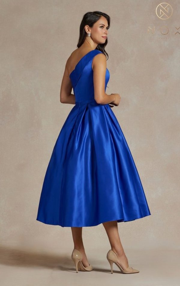 SATIN 1960'S STYLE T LENGTH DRESS - Image 5