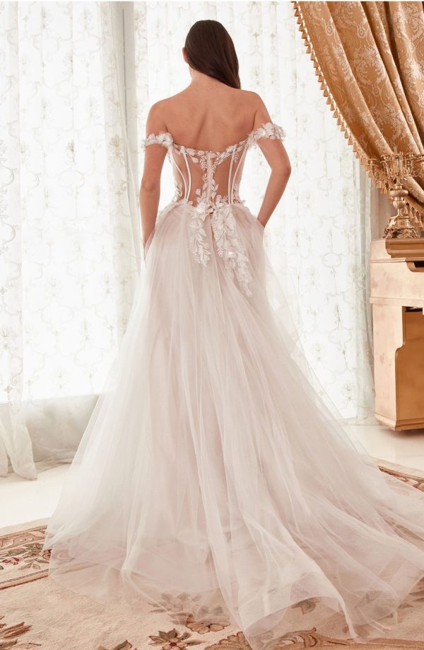 OFF THE SHOULDER FLORAL A-LINE BRIDAL GOWN - Image 2