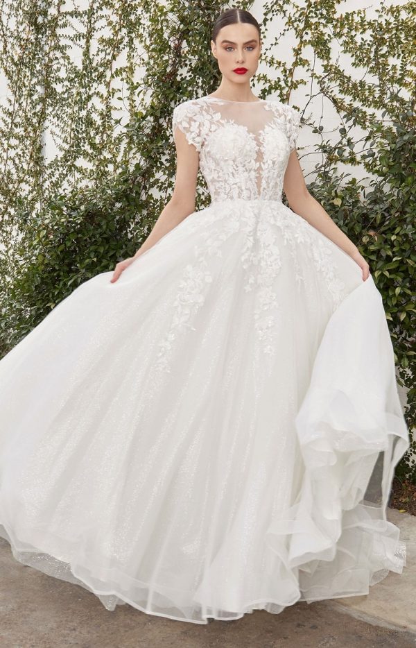CATHERINE CAP SLEEVE LACE BALL GOWN - Image 2