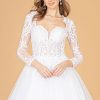 GL1804 GLS by Gloria Illusion V-Neck Embroidered Mesh Wedding Gown w/ Sequin Lining - Image 3