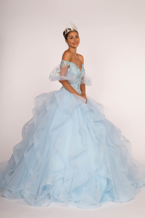 GL2601 Elizabeth K Jewel Embellished Multi-Layered Skirt Ball Gown