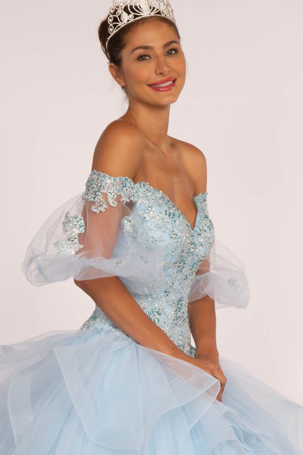 GL2601 Elizabeth K Jewel Embellished Multi-Layered Skirt Ball Gown - Image 3