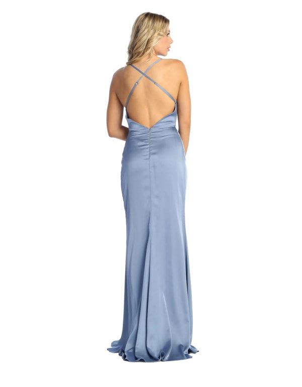 Sexy Satin Dress with Exposed Back - Image 4