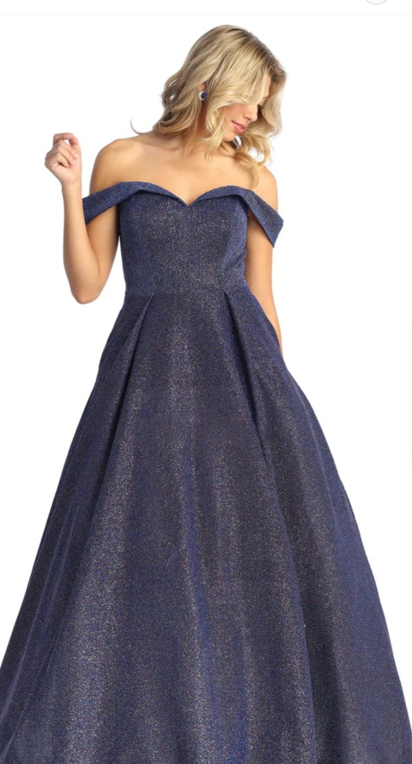 Sweetheart, Fold over Accent, Glitter, Pocket, Mid-Open Back, Back Zipper - Image 3