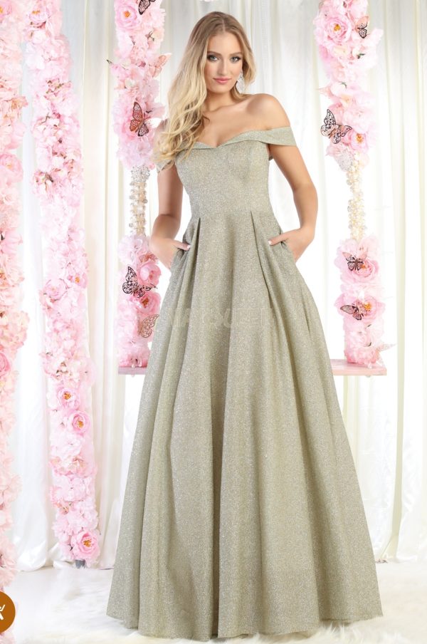 Sweetheart, Fold over Accent, Glitter, Pocket, Mid-Open Back, Back Zipper - Image 7