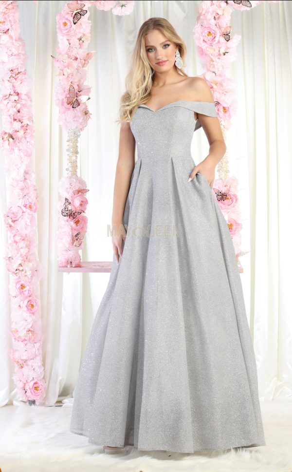 Sweetheart, Fold over Accent, Glitter, Pocket, Mid-Open Back, Back Zipper - Image 6